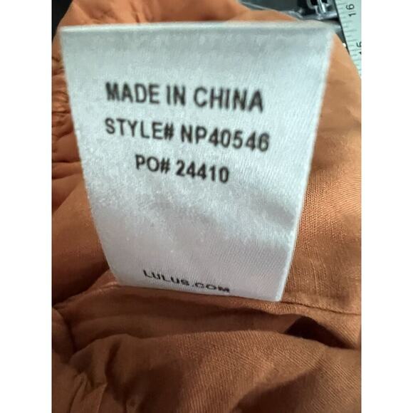 Lulus Jumpsuits Womens Medium In The Sunshine Striped Culotte Lined Rust White - Picture 10 of 10